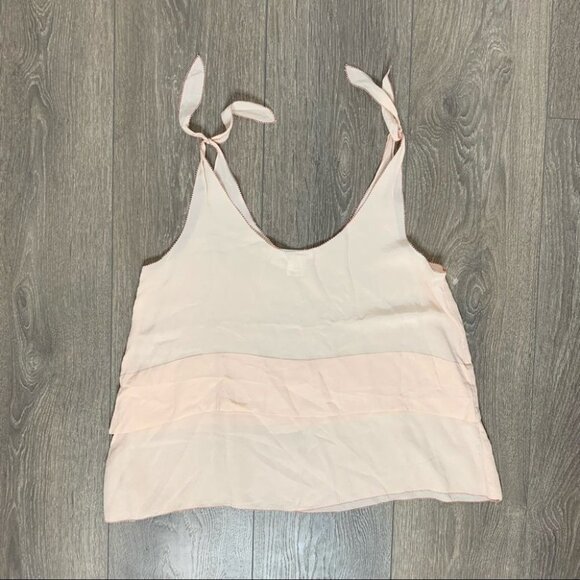 Club Monaco Salyie Camisole Blouse Tank Top Silk Shoulder Tie Pale pink Size XS - Picture 2 of 11